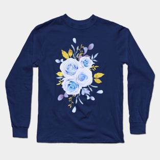 Blue Roses watercolor Long Sleeve T-Shirt